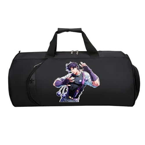 Jo-Jo's Bizar-re Adventu-re Sporttasche Klein, Groß Wasserdicht Sporttasche, HandgepäCk Unisex G.ym Wochenendtasche Flugzeug(Black 14)