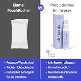 ohtastic Intimspray für Frauen - Nachhaltiger Ersatz für 350 Intimpflege Tücher Damen zur Reinigung und Pflege des Intimbereich, Natürliches Intim Feuchttuchspray mit Milchsäure - (100ml)