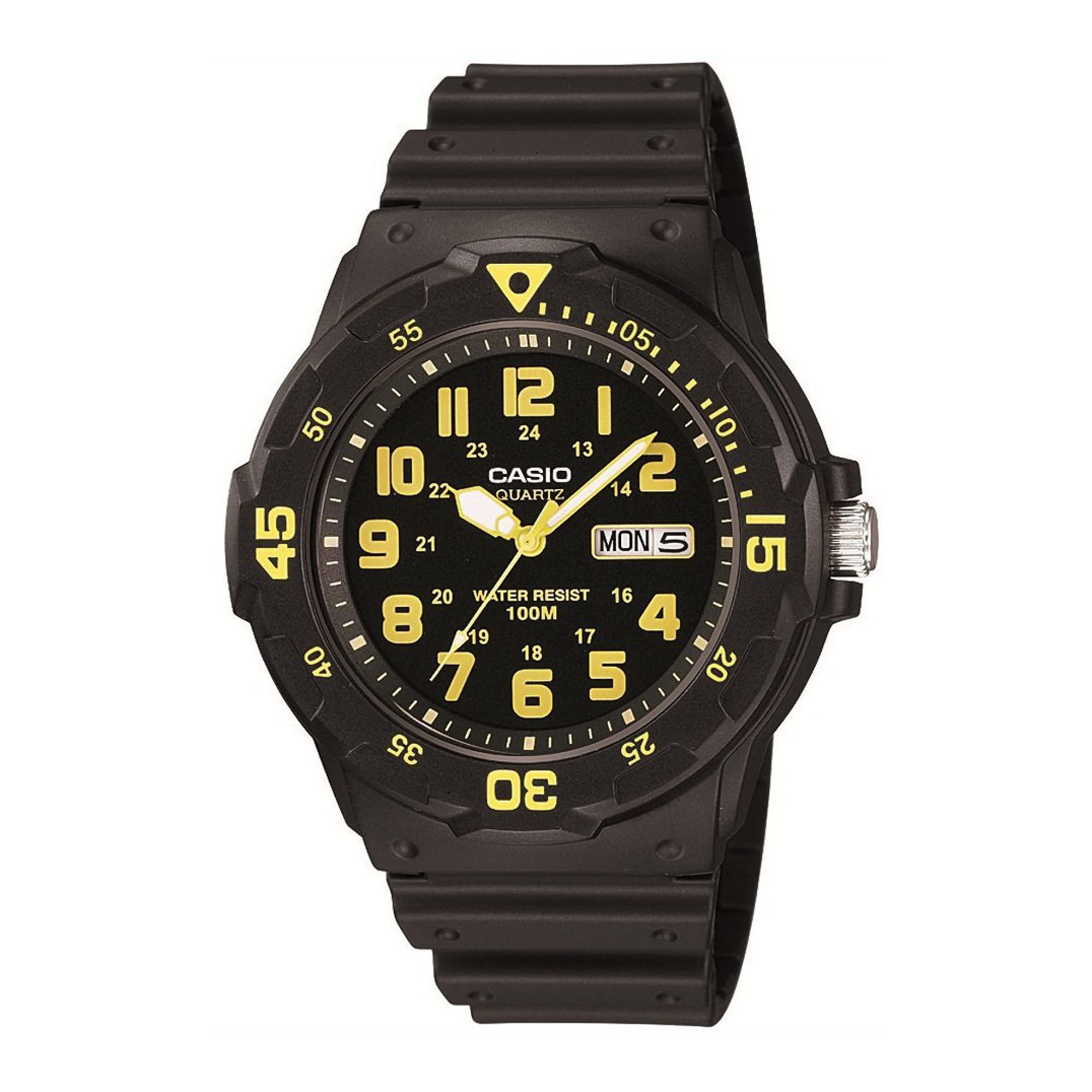 Casio Collection Herren-Armbanduhr MRW200H9BVEF, schwarz/Gelb