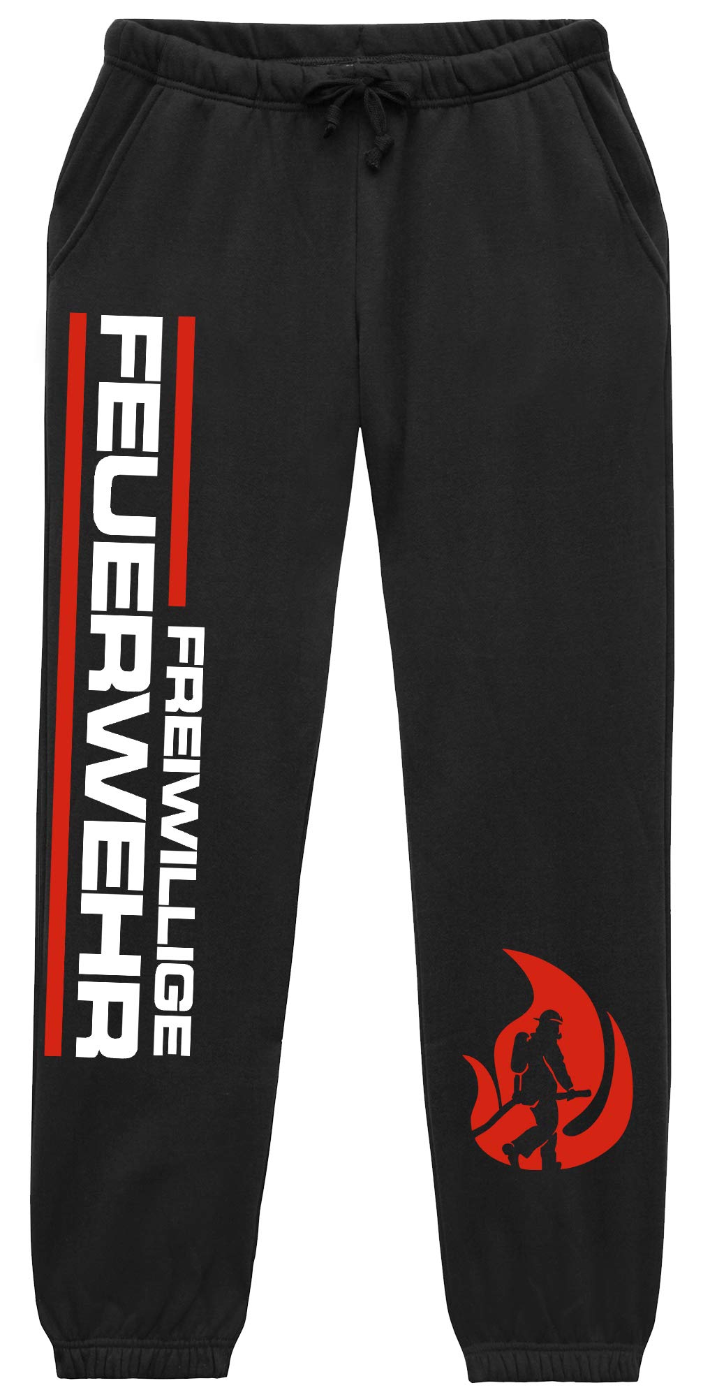 UGLYSHIRT Feuerwehr Herren Jogginghose | Feuerwehr Hose Logo 112 FFW Freiwillige | M1 (S)