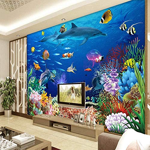 Fototapete 3D Traum Unterwasserwelt Fisch Foto Wandtuch Kinder Kinderzimmer Hintergrund Wandbilder fototapete 3d effekt tapeten Wohnzimmer Schlafzimmer kinderzimmer-350cm×256cm