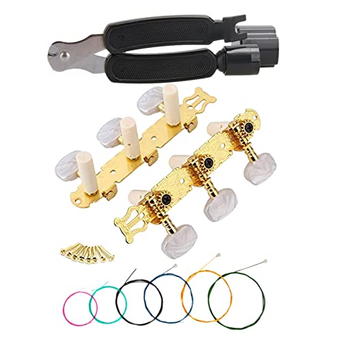 Multifuktion 3 In 1 String Wickler Pin Puller String Cutter + Tuning Pegs Tuner + Saiten Set Stimmwirbel Mechaniken