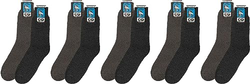 WOWERAT 70% reine Schafwollsocken NORDPOL Immerwarm-normallang 5er-Bündel (Gr. 42-44, loden)