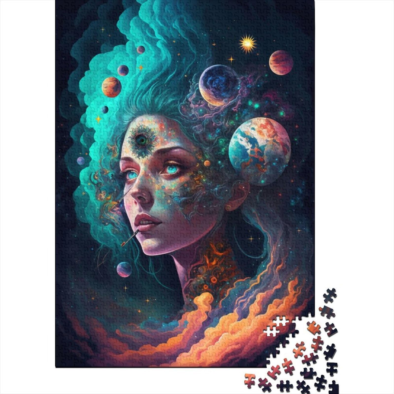 500 große Teile Puzzle für Erwachsene Cosmic High Holzpuzzle Puzzles Puzzles für Erwachsene Teenager Schwierige, Schwere Puzzles 20,47 x 14,96 Zoll