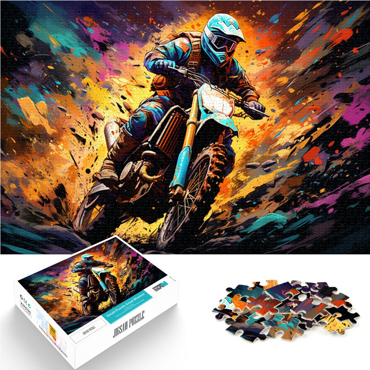 Puzzle für Motorradfahrer, 1000-teiliges Puzzle für Erwachsene, jedes Teil ist einzigartig – anspruchsvolles, unterhaltsames Spiel für die ganze Familie, 1000 Teile (50 x 75 cm)