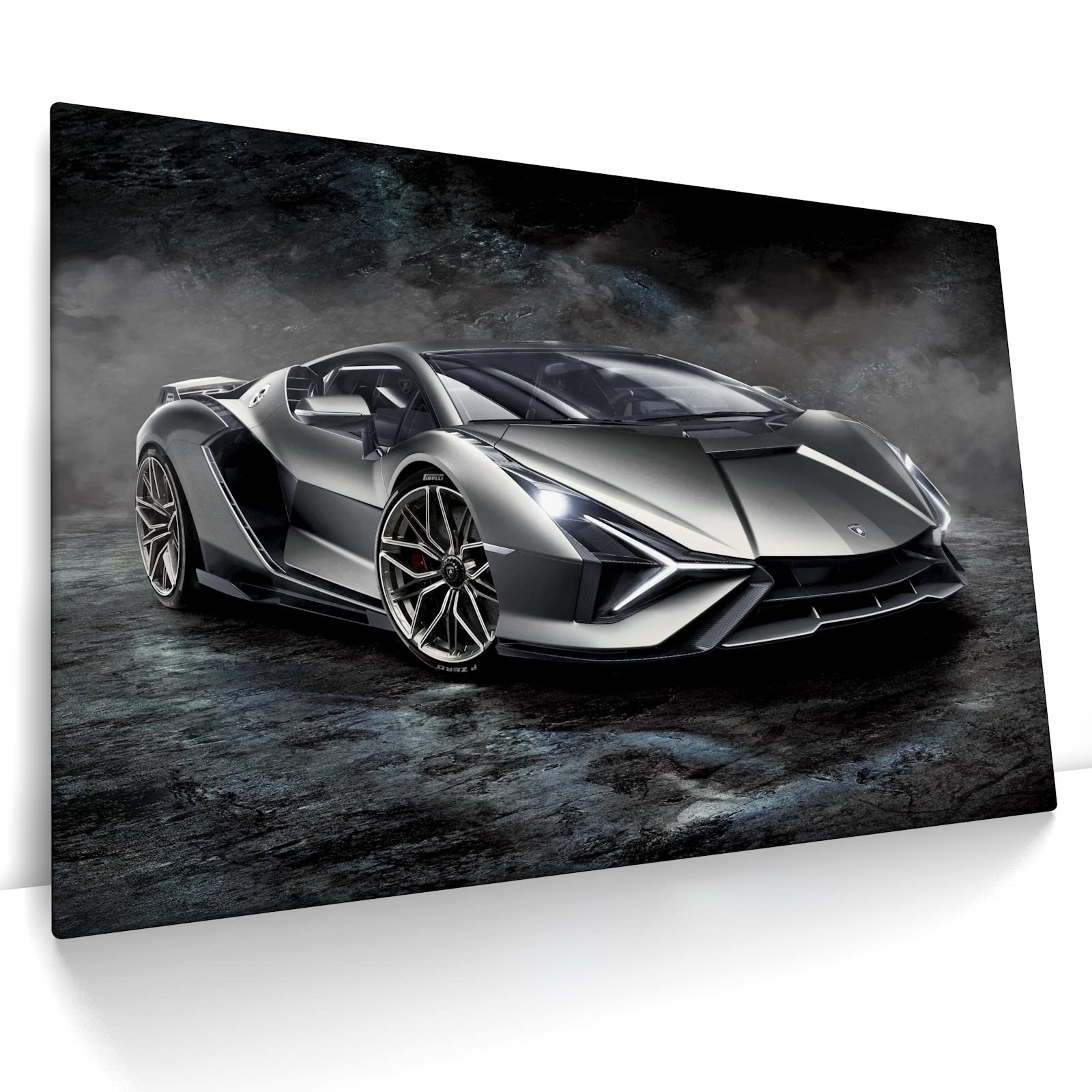 CanvasArts Supersportwagen - Leinwand Bild auf Keilrahmen - kompatibel mit Lamborghini Sian - Leinwandbild Wandbild (100 x 70 cm, Leinwand auf Keilrahmen)