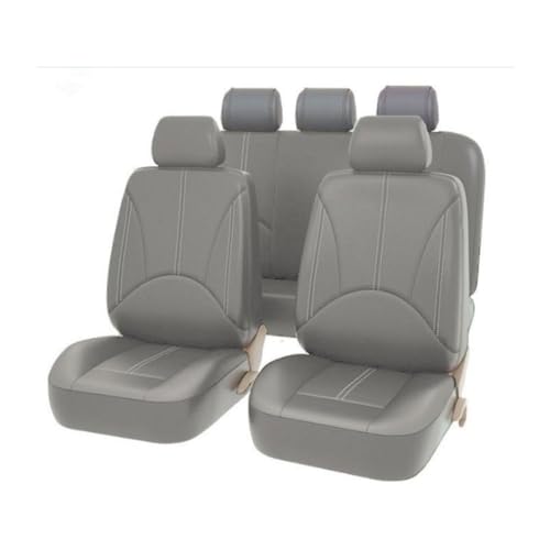 Ashild Auto Sitzbezüge Sets für V-W Passat 2012-2021, PU Leder 5-Sitze Autositzbezug Vorder und Rücksitzbezüge Schonbezüge Sitzschoner Zubehör,H/Grey