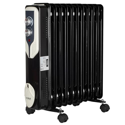 Öl Radiator 11 Rippen | 2500 Watt | 3 Stufen | Energiesparend | Radiator Heizung | Heater | Heizgerät | Paneelheizkörper | Mini Heizung | Elektroheizung | Ölradiator | Öl-Radiator | Heizkörper