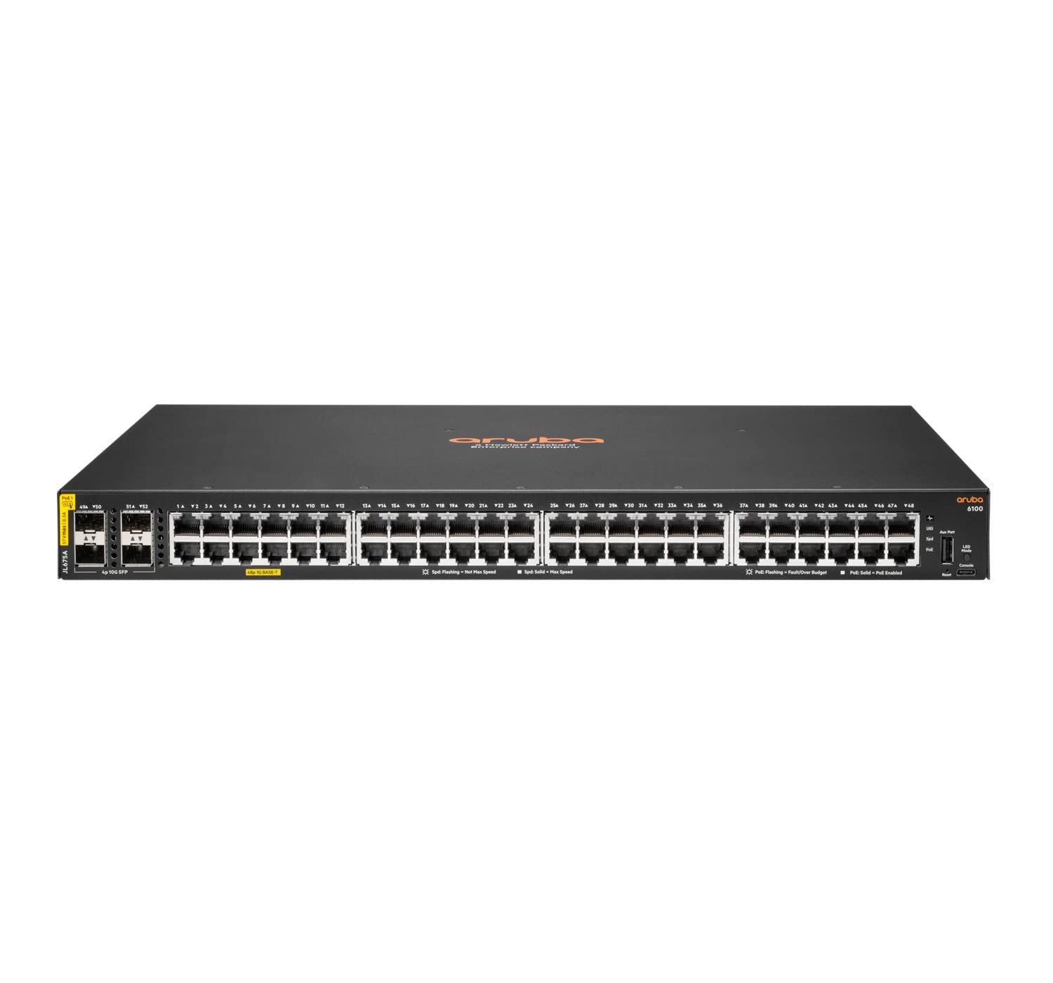 HPE Aruba 6100 48G Class4 PoE 4SFP+ 370W Switch Europe