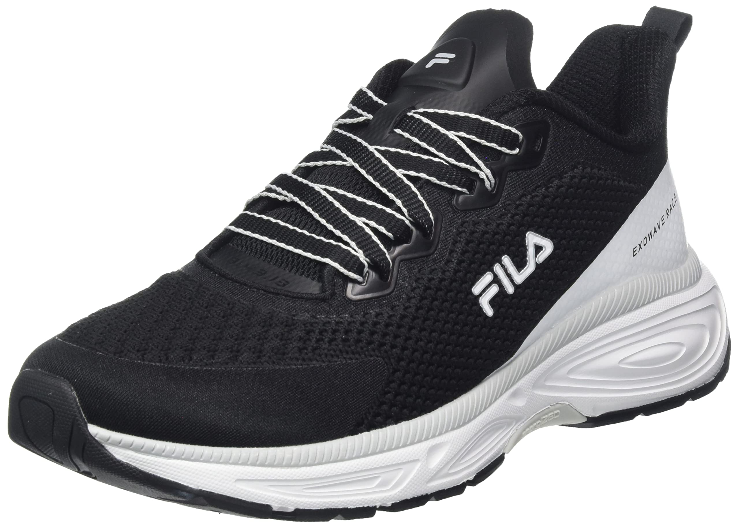 FILA Herren EXOWAVE RACE Laufschuh, Black, 44 EU