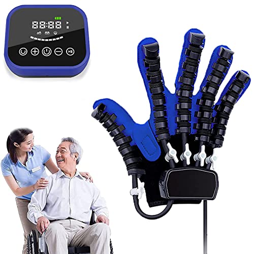 Finger Rehabilitationstrainer Roboter Handschuhe mit Einzel Fingertraining und Spiegelmodus, Fingertrainer zur Wiederherstellung der Handfunktion für Patienten mit Schlaganfall-Hemiplegie,Right,XXL