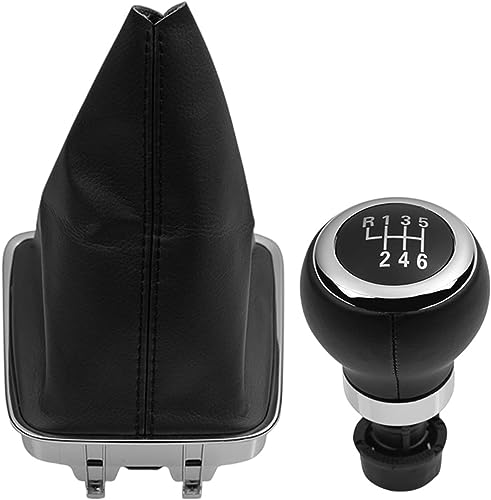 CULTP Auto-Schaltknauf für VW Tiguan 5N 2007-2011,Schaltknauf Abdeckung Schaltknauf Handball Hebel Griff Kopf Shifter Accessoires,6 Speed5