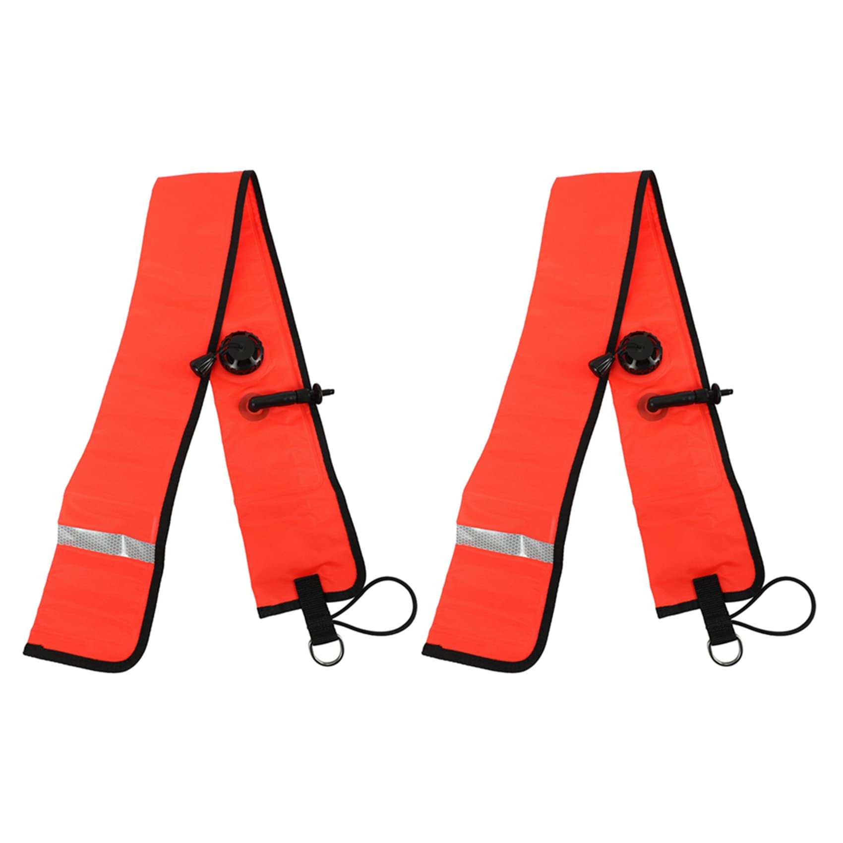 SICOSALT 2X 1M Scuba Tauchen Aufblasbare SMB Signal Marker Boje Sichtbarkeit Float Signal Tube Wurst, Rot