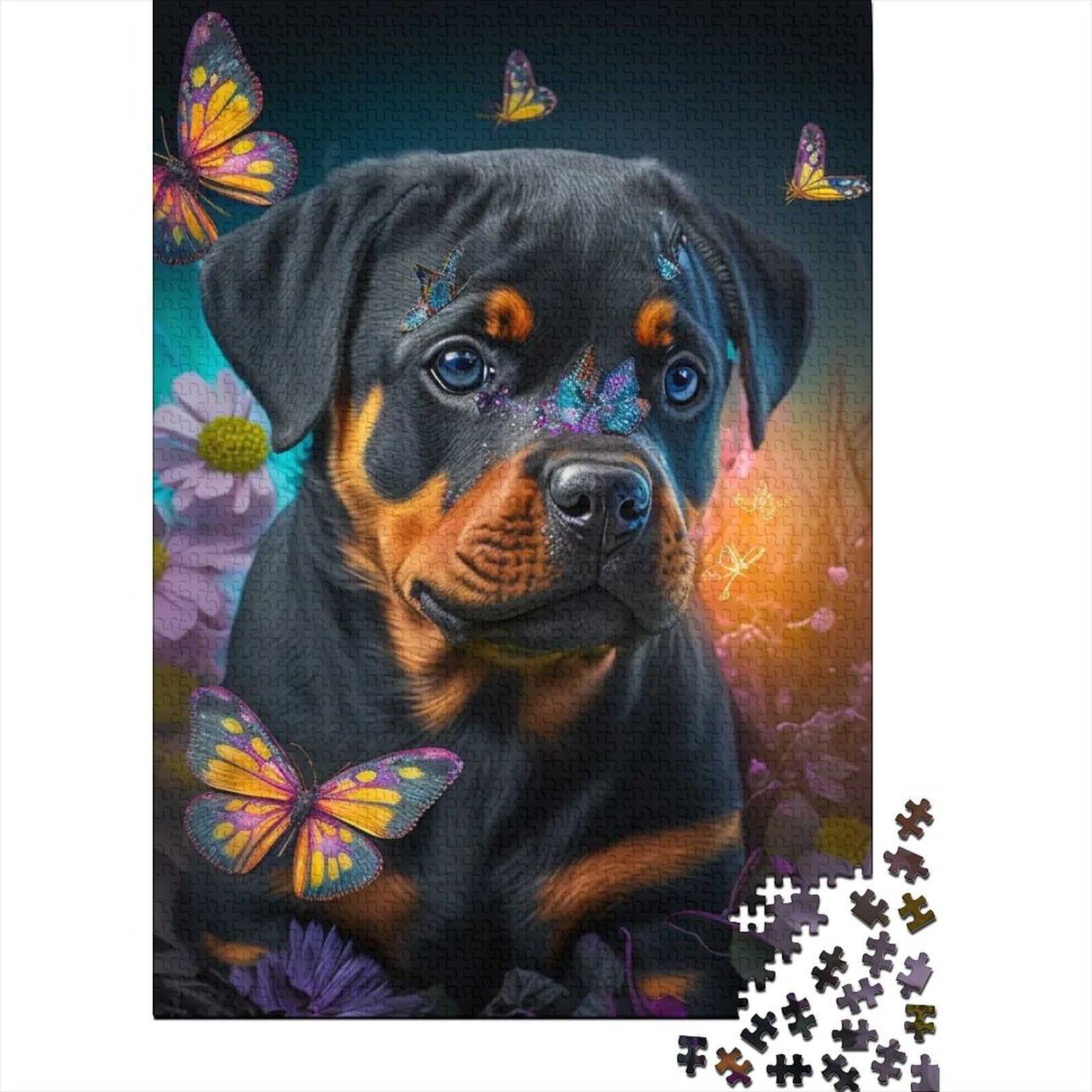 Schwierige, anspruchsvolle Puzzles, 500 Teile, Holzpuzzle mit kosmischer Kunst und Hunden, für Erwachsene. Puzzles eignen ganze Familie und die (20,47 x 14,96 Zoll)