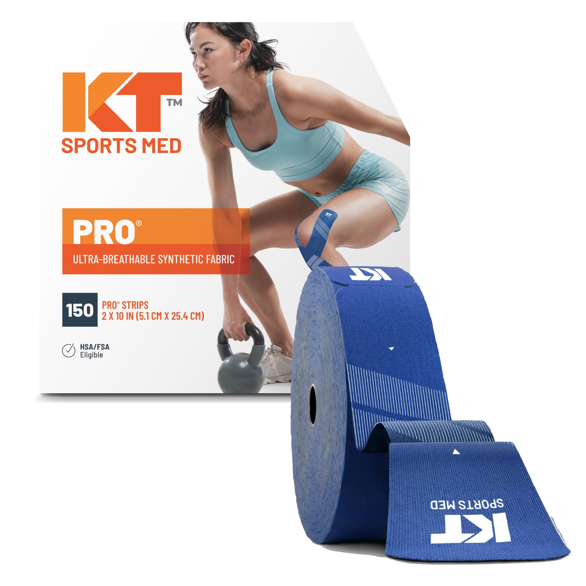 KT Tape PRO Jumbo 150 Strip Synthetik vorgeschnittenen Kinesiologie Tape M Blau (Sonic Blue)