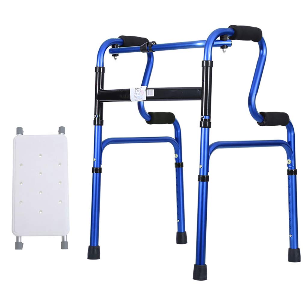 Faltbare Gehhilfe aus Aluminium, Rollator, 2-in-1-Gehhilfe mit Sitz für ältere Menschen (Braun, Blau, Rot) (Farbe: GRÜN) (Blau)