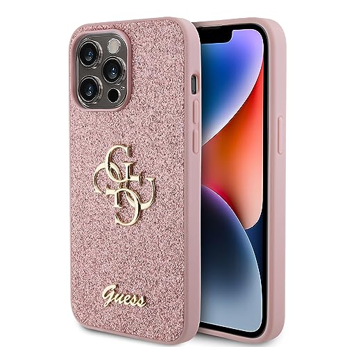 CG MOBILE Guess Fixed Glitter Hülle für iPhone 15 Pro Max (Pink)