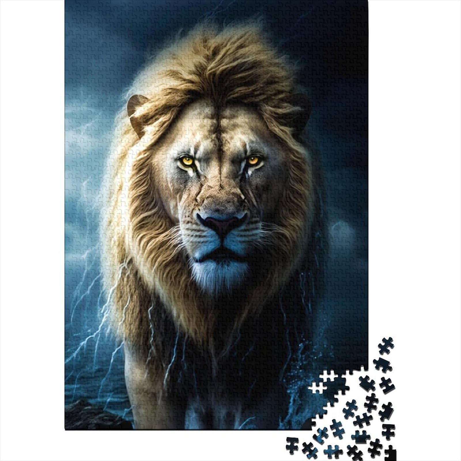 Storm Lions Puzzle für Erwachsene, 500 Holzpuzzles, Puzzles für Erwachsene, Teenager, Puzzles für Erwachsene, Lernspiel, Herausforderungsspielzeug, 52 x 38 cm