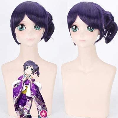 LINLINCD-Anime Coser Wig LoveLive Nozomi Tojo Cosplay Perücke Anime Comic - Märchen Karneval Halloween Party Alltag Männer und Frauen Mode Perücke+Perücke Cap