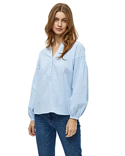 Peppercorn Mandy V-Ausschnitt Bluse | Bluse Damen In Blau | Frühling Bluse Elegant | Größe M