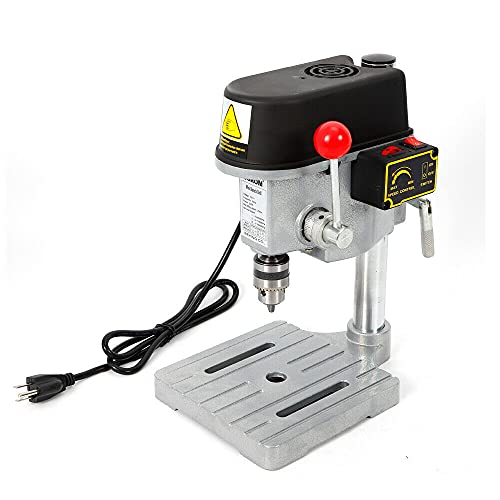 Mini SäUlenbohrmaschine Drehzahlreglung Bankbohrmaschine Tischbohrmaschine Electric Drill Bench Press Stand Base Frame Bracket Hole Drilling Machine Table Standbohrmaschine Holzbohren 16000 U/Min