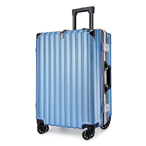 YAOSHER Koffer, 24 Zoll, supergroße Aufbewahrungsunterteilung, 20-Zoll-Kompressionsrahmen aus Aluminium, Trolley-Koffer, geeignet für Reisen (blau, 26 Zoll)