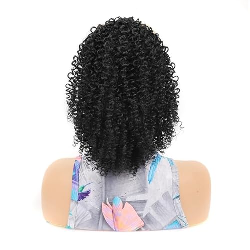 Pferdeschwanz Haarteil Afro Kinky Curly Poofy Pferdeschwanz-Haarverlängerungen, synthetische Kordelzug-Pferdeschwanz-Erweiterungen, for Anklipsen, dicker, lockiger Pferdeschwanz, künstliches Haarteil