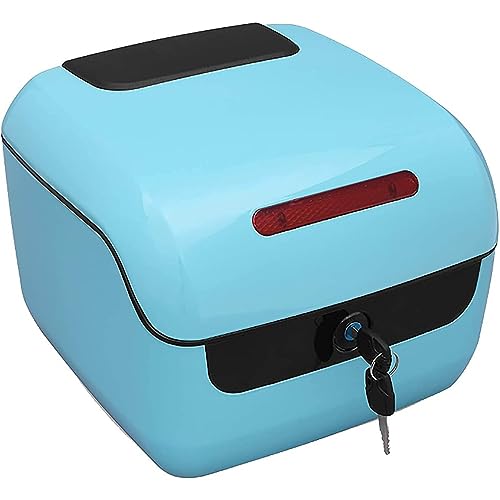 Gvqng Universal Motorrad-Topcase, Motorrad-Roller-Top-Case Heckkoffer-Gepäckbox, Rollerhelm Kofferraum-Heckbox, mit Montageteilen, für Roller/Motorrad/Fahrrad,Light Blue