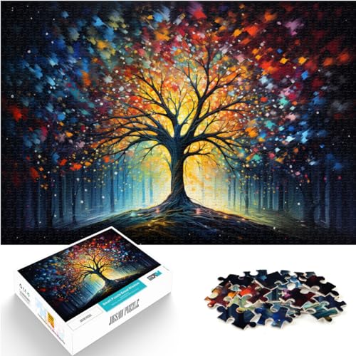 Puzzle für Fantasie, farbenfroher Sternenhimmelbaum, 1000-teiliges Puzzle für Erwachsene, Holzpuzzle für anspruchsvolles Puzzlespiel und Familienspiel, 1000 Teile (50 x 75 cm)