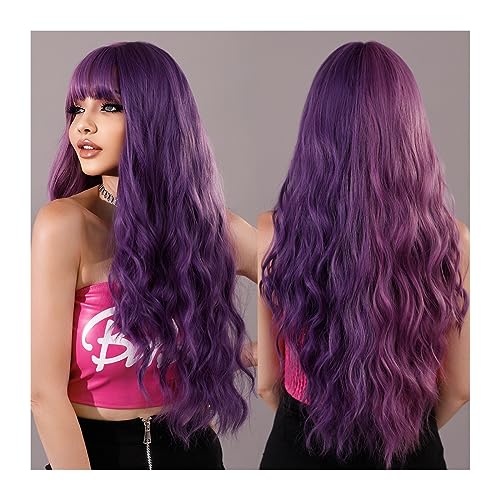 Perücken Tägliche Party, synthetische, natürliche Mittelteil, lockige Perücke, Lolita, hitzebeständig, Ombre, Schwarz, Weiß, gewelltes Haar, Perücke for Frauen, Cosplay Damenperücke(MW9064-1)