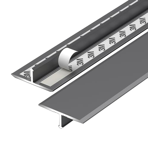 Übergangsprofil Selbstklebender Türübergangsstreifen aus Metall, T-Formteil, Das Die Verbindungsleiste für Laminat-Holzfliesen Abdeckt, Abziehen und Aufkleben, Einfach zu Installieren (Color : Dark g