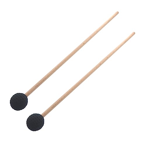 2 x Holzgriff Wollball Drumstick Marimba Schlägel Percussion Musikinstrument Zubehör für Anfänger Trainingssets Musikinstrument-Zubehör