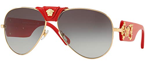 Versace Sonnenbrille VE2150Q-100211-62 Aviator Sonnenbrille 62, Gold