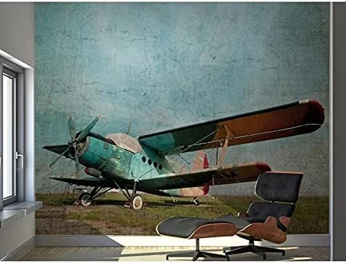 XLMING Retro-Flugzeug Küche Esszimmer Arbeitszimmer Wohnzimmer TV Hintergrund Wand 3D Tapete-350cm×256cm