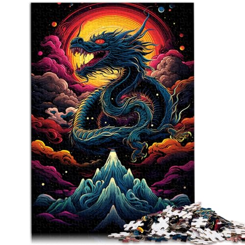 Puzzle für chinesische Drachen, Puzzle für Erwachsene, 1000-teiliges Holzpuzzle, Wanddekoration, einzigartige Geburtstags, 1000 Teile (50 x 75 cm)