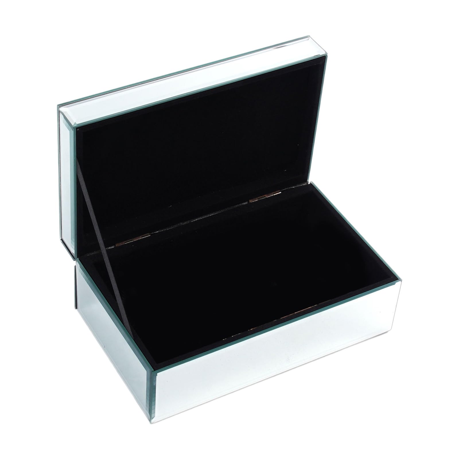 Fhkpsqkcn Tragbarer Schmuck-Organizer, Schmuck-Präsentationsbox, Ohrringe, Ringe, Halsketten, Reise-Aufbewahrungsbox, Glasstruktur