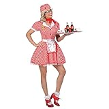 W WIDMANN MILANO Party Fashion - Kostüm Kellnerin 50er Jahre, Kleid mit Petticoat, Diner Lady, Rockabilly