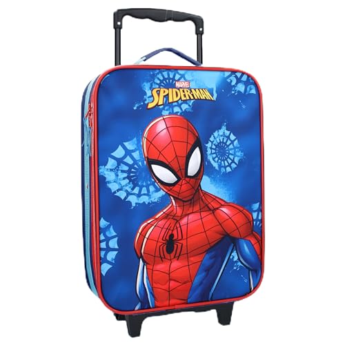 Spiderman Trolley Koffer 12 L Jungen Handgepäck Kinder Kinderkoffer Reisekoffer Spielzeug Kindertrolley Innenmaße: 40 x 30 x 10 cm