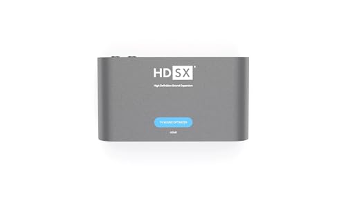 HDSX TV Sound Optimizer HDMI ARC | Gleichmäßige Lautstärke, klare Sprache bei TV, Streaming und Gaming | Bester Klang Dank PCM 2.0 | Virtual 3D HDSX.360 | Passthrough für DD5.1, DD+,Atmos