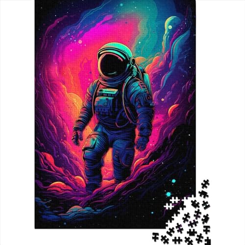 Astronauten-Nebelspaziergang, Holzpuzzle für Teenager, Geschenke für schwierige und anspruchsvolle Puzzles, 500-teiliges Holzpuzzle für Erwachsene Teenager, 52 x 38 cm