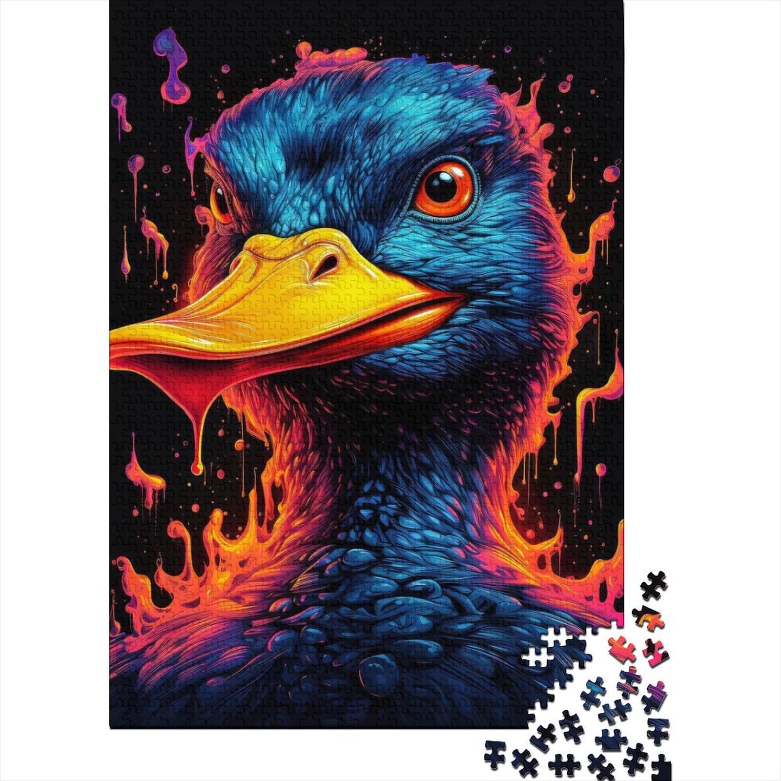 Buntes Enten-Puzzle, großes 1000-teiliges Puzzle für Erwachsene, für Erwachsene Teenager, Entspannungspuzzlespiele, Denksport-Puzzle (Größe 75x50cm)