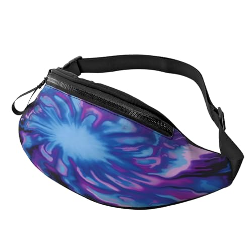 Rainbow Striped Fanny Pack-Lightweight Waist Bag for Travel and Daily Use, Lila Krawattenfarbe, Einheitsgröße