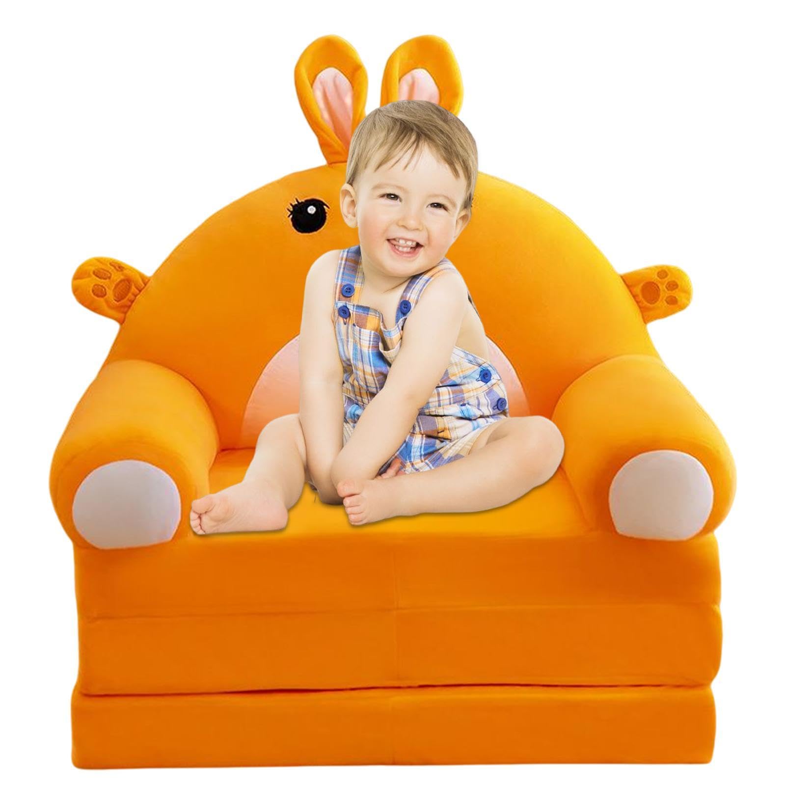 Klappbare Couch für Kinder, Zusammenklappbare Couch, faltbares Couchbett, Cartoon-Tierform, weiches und bequemes Lounge-Sofa zum Lesen, Spielen, Fernsehen, Entspannen