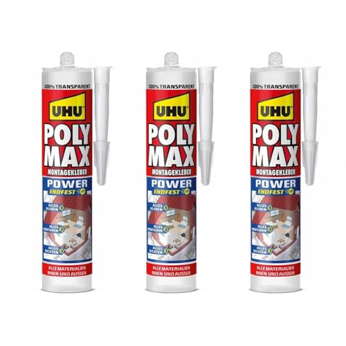 RBS24 POLY MAX POWER Montagekleber Endfest nach 4 Stunden 3 x 300g transparent