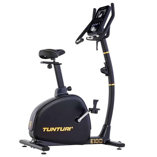 Tunturi Centuri E100 Heimtrainer - Ergometer - Bluetooth AI Monitor - Fitnessbike mit 48 Widerstandsstufen - Komfort Plus Sattel - Multigrip Lenker