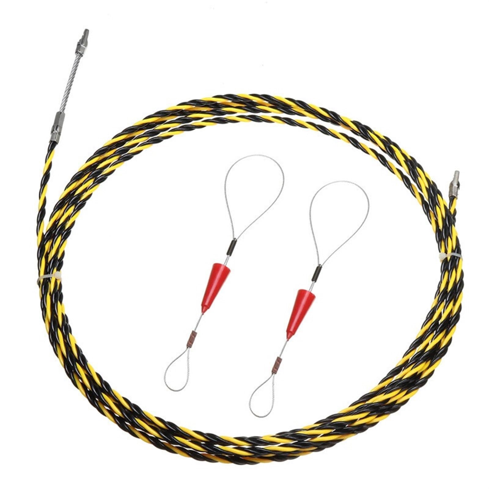 Fischband Kabelabzieher durch die Wand, 6-mm-Einfädler, 5/10/15/20/25/30/50 m Kabel-Push-Puller, Laufabzieher-Konstruktionswerkzeug, Kabelführungsgerät(25M)