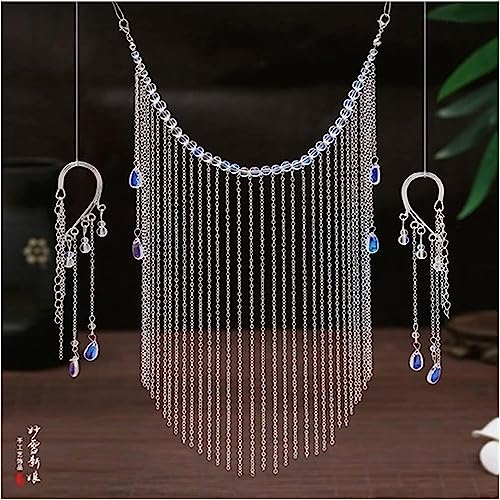 Haargabel, Braut-Haarnadeln, Hanfu-Haarstäbchen, Haarschmuck im antiken Stil, hängende Ohrquaste, Gesichtsvorhang for Frauen, Cosplay, Hanfu-Requisiten, Chinesisch (Farbe: 3, Größe: Einheitsgröße) (Fa