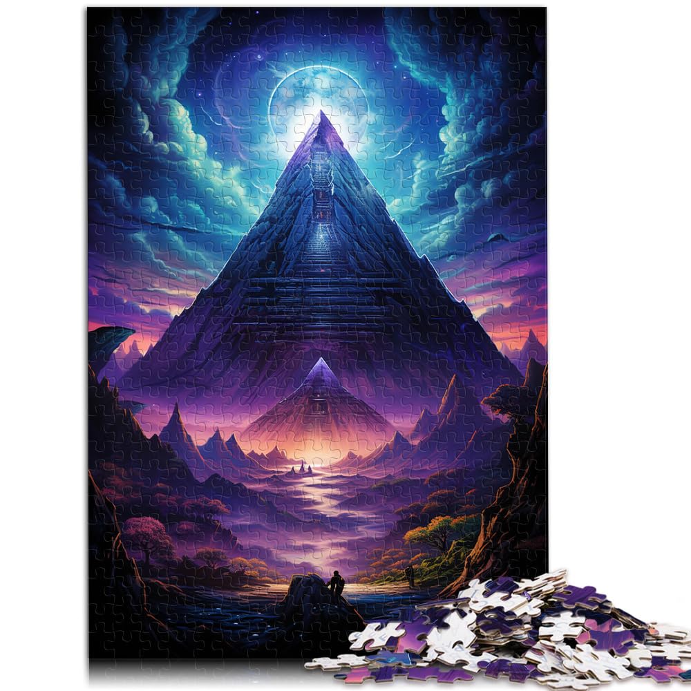 Spielzeug-Puzzle, farbenfrohe psychedelische Fantasiepyramide, 1000 Teile, Holzpuzzle, Spielzeug-Puzzle, Lernspiele, Stressabbau-Puzzle, 1000 Teile (50 x 75 cm)