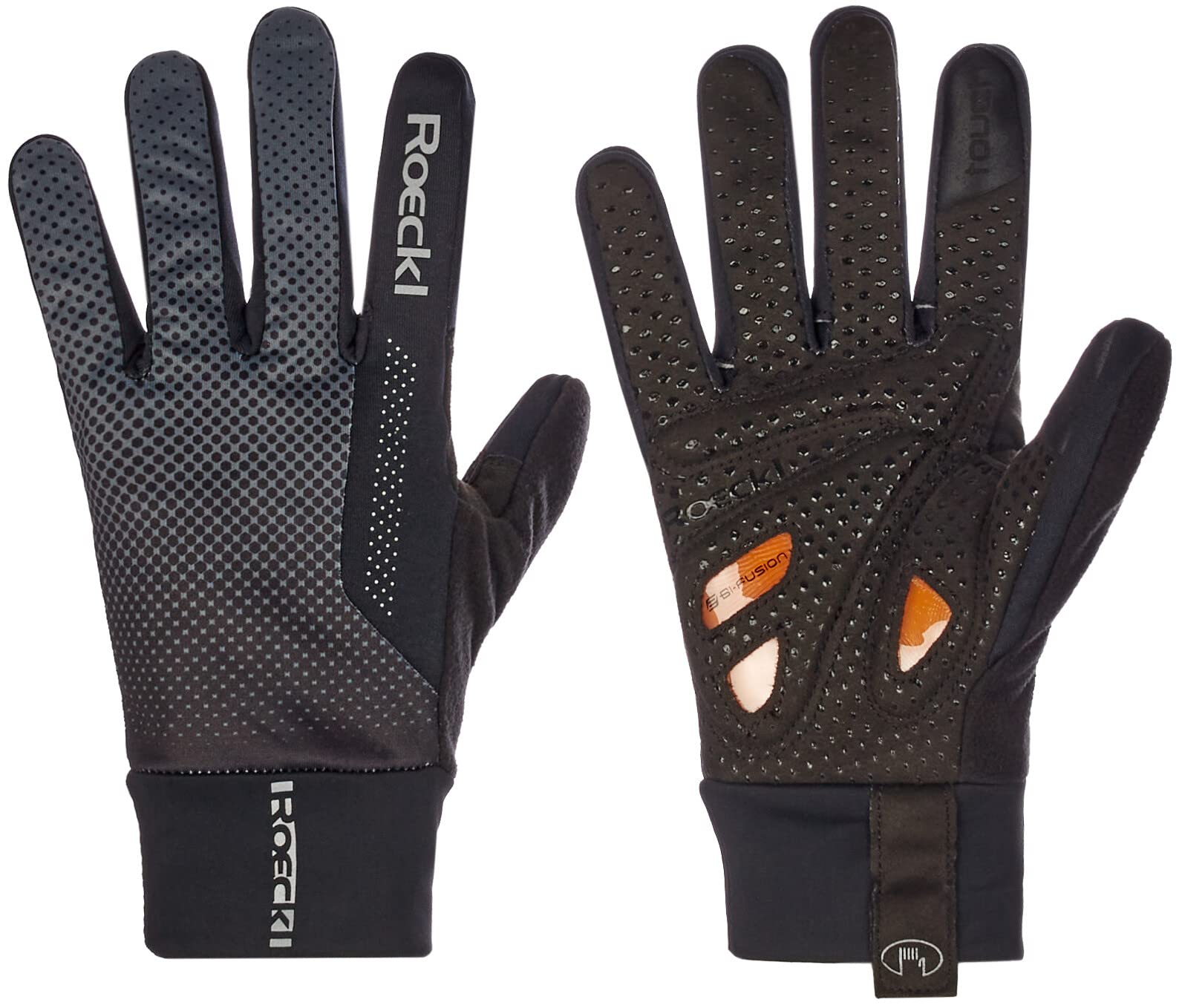 Roeckl Rimbach Winter Fahrrad Handschuhe lang grau/schwarz 2023: Größe: 10.5