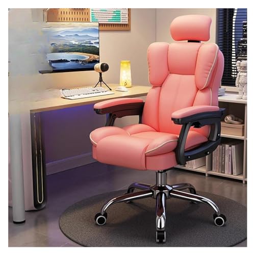 TBSZCM Gaming-Stuhl, drehbarer Liegestuhl fürs Büro mit Nackenstütze, Designer-Computer-Bürostuhl, Gaming-Möbel (Farbe: Pink), interessant Run forward